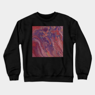 Marbled paint pour red universe Crewneck Sweatshirt